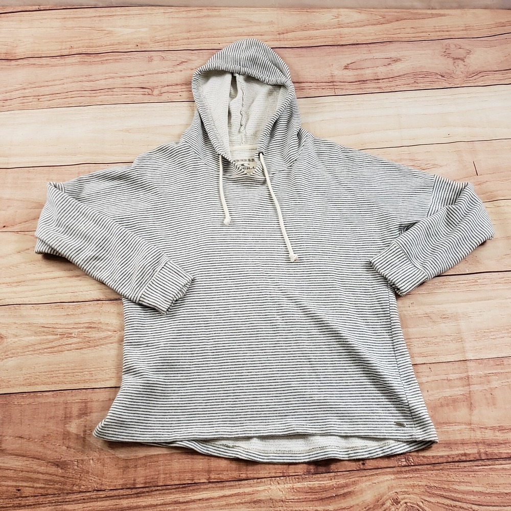 Oneill Sweater Women Large Blue White Outdoor Sweatshirt Surfing‎ Hood Ladies *
